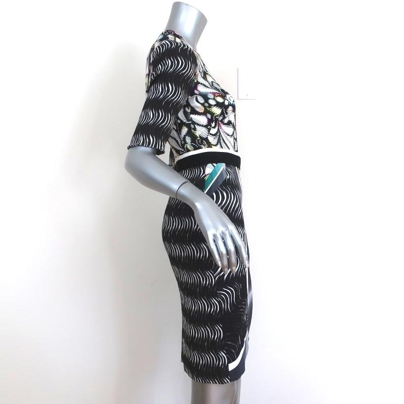 Peter Pilotto Dress Mirrored Print Crepe Size US 2 Short Sleeve Belted Sheath available at CelebrityOwned.com img_4