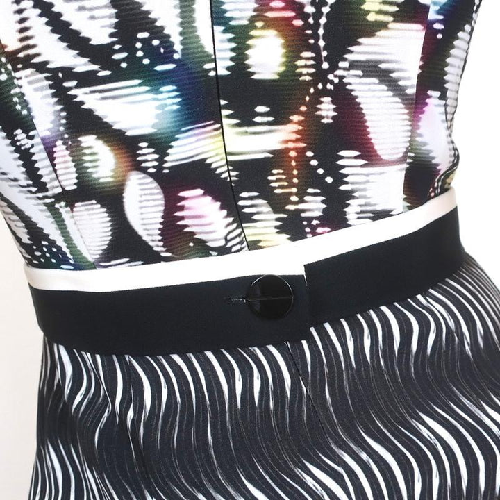 Peter Pilotto Dress Mirrored Print Crepe Size US 2 Short Sleeve Belted Sheath available at CelebrityOwned.com img_6