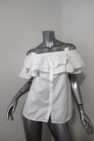 Petersyn Off the Shoulder Top Skye White Ruffled Cotton Size Small available at CelebrityOwned.com img_1