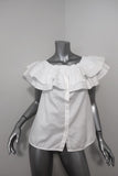 Petersyn Off the Shoulder Top Skye White Ruffled Cotton Size Small available at CelebrityOwned.com img_2