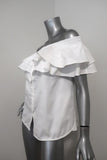 Petersyn Off the Shoulder Top Skye White Ruffled Cotton Size Small available at CelebrityOwned.com img_5