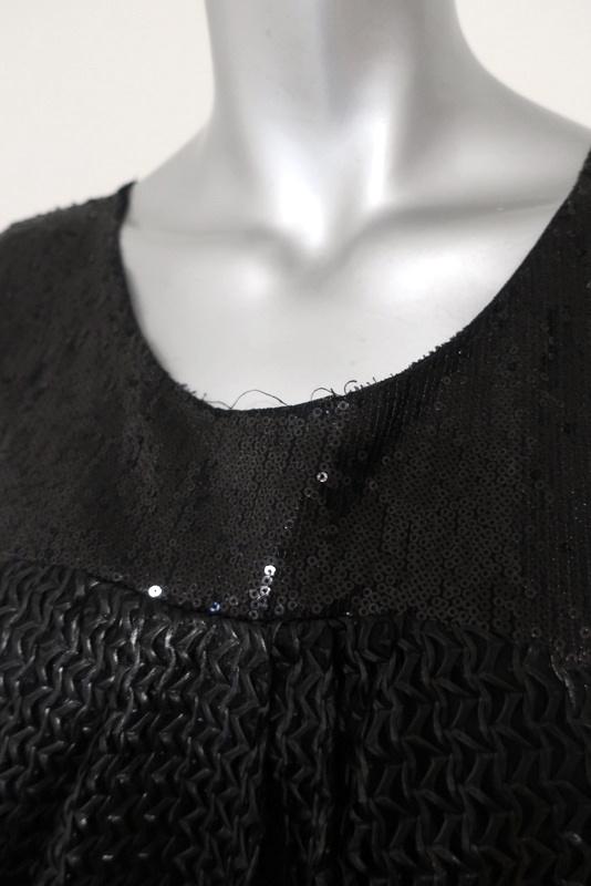 Philosophy di Alberta Ferretti Top Black Sequin &amp; Laser Cut Lace Size US 4 available at CelebrityOwned.com img_3