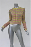Philosophy di Lorenzo Serafini Metallic Striped Sweater Size 6 Shrunken Pullover available at CelebrityOwned.com img_1