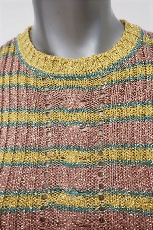 Philosophy di Lorenzo Serafini Metallic Striped Sweater Size 6 Shrunken Pullover available at CelebrityOwned.com img_3
