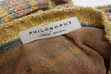 Philosophy di Lorenzo Serafini Metallic Striped Sweater Size 6 Shrunken Pullover available at CelebrityOwned.com img_5