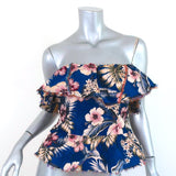 Philosophy di Lorenzo Serafini Ruffled Strapless Top Blue Floral Print Size 6 available at CelebrityOwned.com img_1