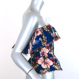Philosophy di Lorenzo Serafini Ruffled Strapless Top Blue Floral Print Size 6 available at CelebrityOwned.com img_4