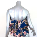 Philosophy di Lorenzo Serafini Ruffled Strapless Top Blue Floral Print Size 6 available at CelebrityOwned.com img_5