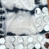 Tory Burch Stephanie Mirror-Embellished Tunic Top White/Navy Tie Dye Size 4