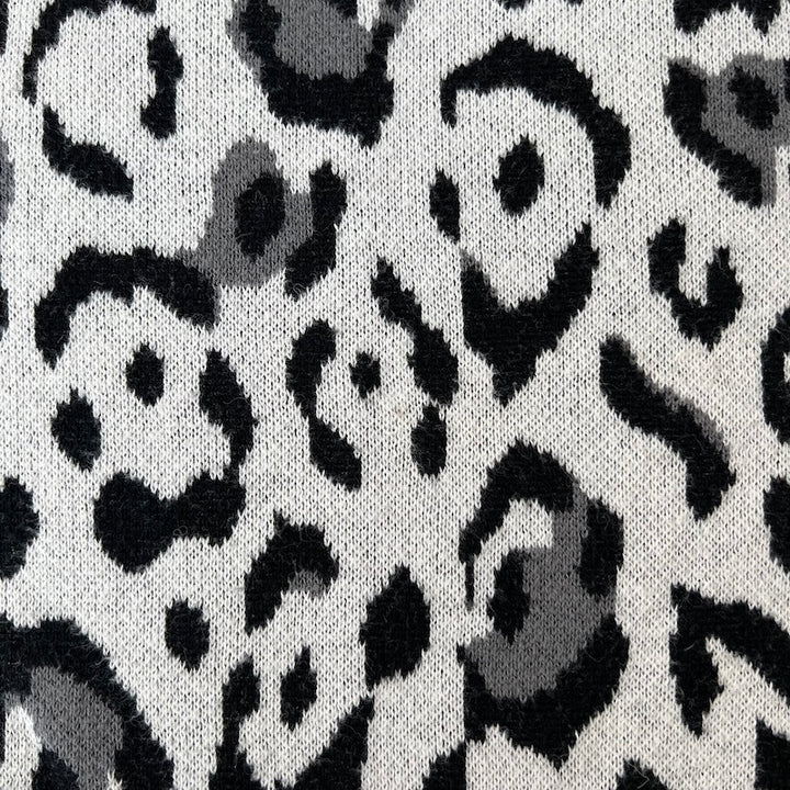 Rachel Zoe Leopard Ruffle Sweater Heidi Cream Cotton-Cashmere Size Extra Small
