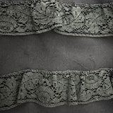 Fendi Open Back Halter Dress Black Ruffled Lace-Trim Silk Size 42