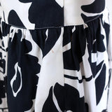 Piazza Sempione A-Line Midi Skirt Black/White Floral Print Cotton Size 42 available at CelebrityOwned.com img_3