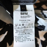 Piazza Sempione A-Line Midi Skirt Black/White Floral Print Cotton Size 42 available at CelebrityOwned.com img_7