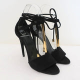 Pierre Hardy Blondie Sandals Black Suede Size 35 Open Toe Ankle Wrap Heels available at CelebrityOwned.com img_1