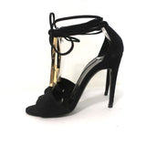 Pierre Hardy Blondie Sandals Black Suede Size 35 Open Toe Ankle Wrap Heels available at CelebrityOwned.com img_5