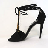 Pierre Hardy Blondie Sandals Black Suede Size 35 Open Toe Ankle Wrap Heels available at CelebrityOwned.com img_6