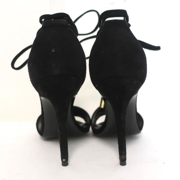Pierre Hardy Blondie Sandals Black Suede Size 35 Open Toe Ankle Wrap Heels available at CelebrityOwned.com img_7
