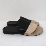 Pierre Hardy Slide Sandals Black & Beige Bicolor Leather Size 37 Open Toe Flat available at CelebrityOwned.com img_2