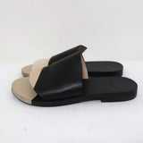 Pierre Hardy Slide Sandals Black & Beige Bicolor Leather Size 37 Open Toe Flat available at CelebrityOwned.com img_5