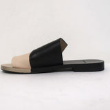 Pierre Hardy Slide Sandals Black & Beige Bicolor Leather Size 37 Open Toe Flat available at CelebrityOwned.com img_6