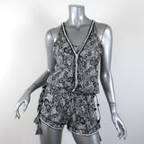 Poupette St Barth Romper Bety White/Black Floral Print Size Extra Small available at CelebrityOwned.com img_1