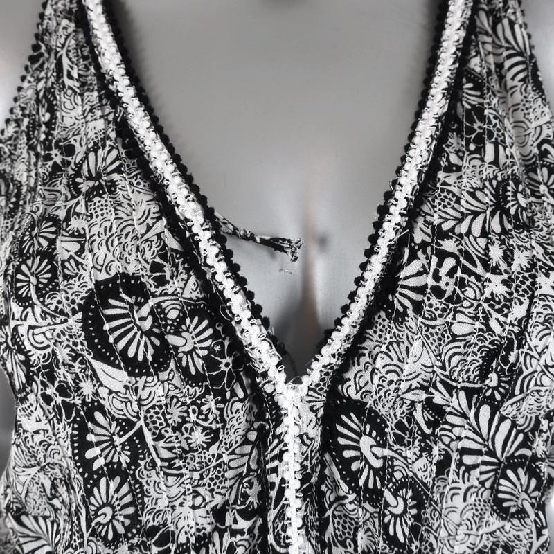 Poupette St Barth Romper Bety White/Black Floral Print Size Extra Small available at CelebrityOwned.com img_2