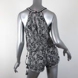 Poupette St Barth Romper Bety White/Black Floral Print Size Extra Small available at CelebrityOwned.com img_6