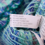 Poupette St Barth Strapless Mini Dress Aqua/Blue Smocked Printed Size Medium available at CelebrityOwned.com img_8