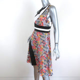 Prabal Gurung Asymmetric Cutout Dress Leather-Trim Floral Lace Size 4 available at CelebrityOwned.com img_2