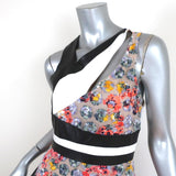 Prabal Gurung Asymmetric Cutout Dress Leather-Trim Floral Lace Size 4 available at CelebrityOwned.com img_3