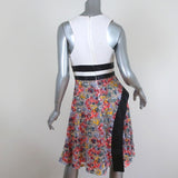 Prabal Gurung Asymmetric Cutout Dress Leather-Trim Floral Lace Size 4 available at CelebrityOwned.com img_6