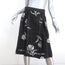 Prabal Gurung Pleated Skirt Black/Silver Metallic Floral Jacquard Size 6