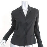 Prada Blazer Black Stretch Cotton Size 44 Three-Button Jacket available at CelebrityOwned.com img_1