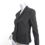 Prada Blazer Black Stretch Cotton Size 44 Three-Button Jacket available at CelebrityOwned.com img_3