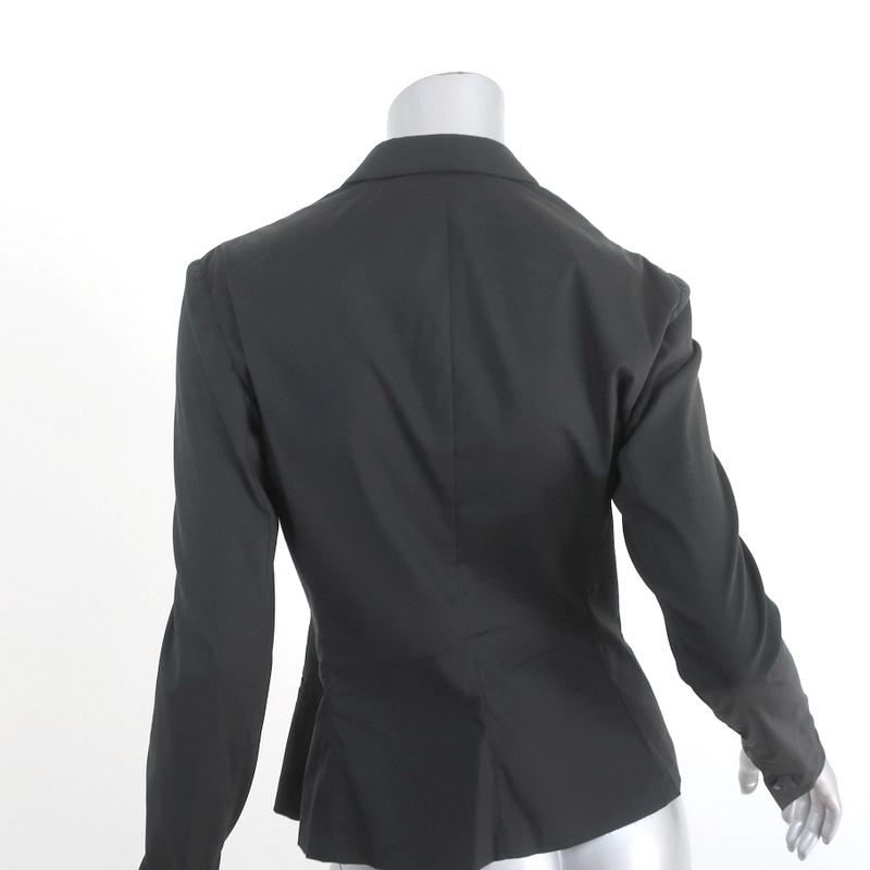 Prada Blazer Black Stretch Cotton Size 44 Three-Button Jacket available at CelebrityOwned.com img_5