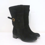 Prada Boots Black Buckled Suede Size 37.5 Low Heel Mid-Calf available at CelebrityOwned.com img_1