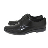 Prada Cap Toe Oxfords Black Spazzolato Leather Size 7.5 Lace-Up Loafers available at CelebrityOwned.com img_5