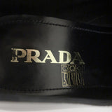 Prada Cap Toe Oxfords Black Spazzolato Leather Size 7.5 Lace-Up Loafers available at CelebrityOwned.com img_8