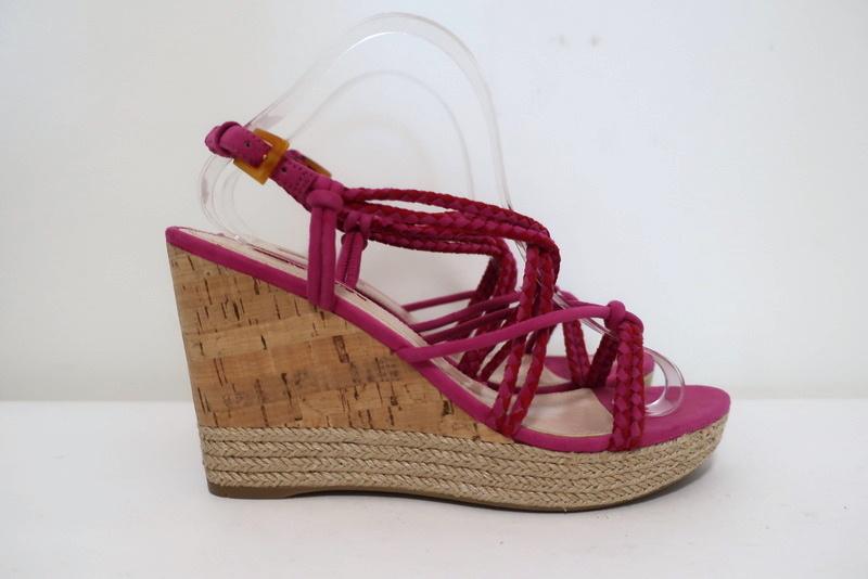 Louis Vuitton Women's Wedge Sole Sandals Red Size 37