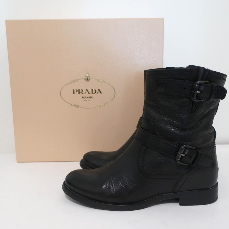 Biker Buckles: Prada Buckled Moto Boot