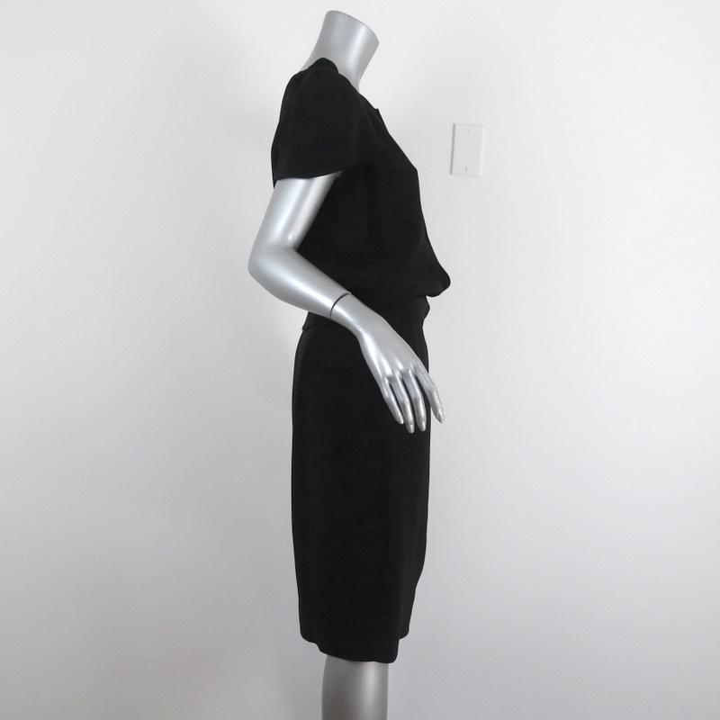 Prada Dress Black Crepe Size 42 Short Sleeve Sheath available at CelebrityOwned.com img_4