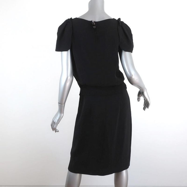 Prada Dress Black Crepe Size 42 Short Sleeve Sheath available at CelebrityOwned.com img_5