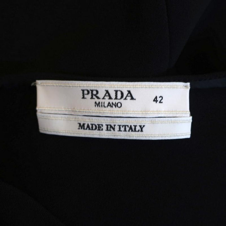 Prada Dress Black Crepe Size 42 Short Sleeve Sheath available at CelebrityOwned.com img_8