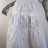 Prada Off the Shoulder Dress White Ruched Tiered Cotton Size 42 available at CelebrityOwned.com img_2