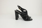Prada Slingback Sandals Black Madras Woven Leather Size 38.5 Open Toe Heel available at CelebrityOwned.com img_5