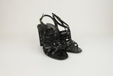 Prada Slingback Sandals Black Madras Woven Leather Size 38.5 Open Toe Heel available at CelebrityOwned.com img_6