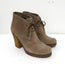 Prada Sport Desert Boots Beige Suede Size 38 High Heel Lace-Up Ankle Boots