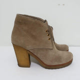 Prada Sport Desert Boots Beige Suede Size 38 High Heel Lace-Up Ankle Boots available at CelebrityOwned.com img_2
