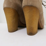 Prada Sport Desert Boots Beige Suede Size 38 High Heel Lace-Up Ankle Boots available at CelebrityOwned.com img_8