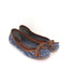 Prada Tweed Ballet Flats with Leather Bow Blue/Brown Size 37